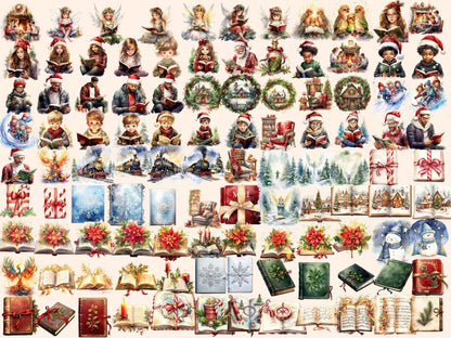 Christmas Books Watercolor Clipart christmas book png - Wonders Artist