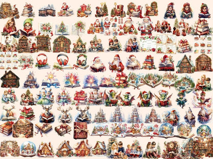 Christmas Books Watercolor Clipart christmas book png - Wonders Artist