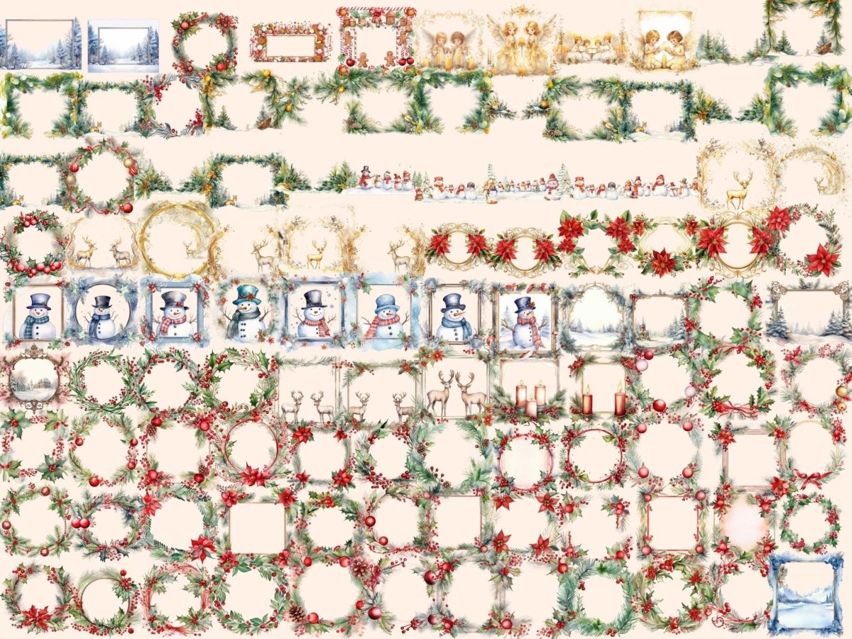 Christmas Borders Watercolor Clipart christmas border png - Wonders Artist