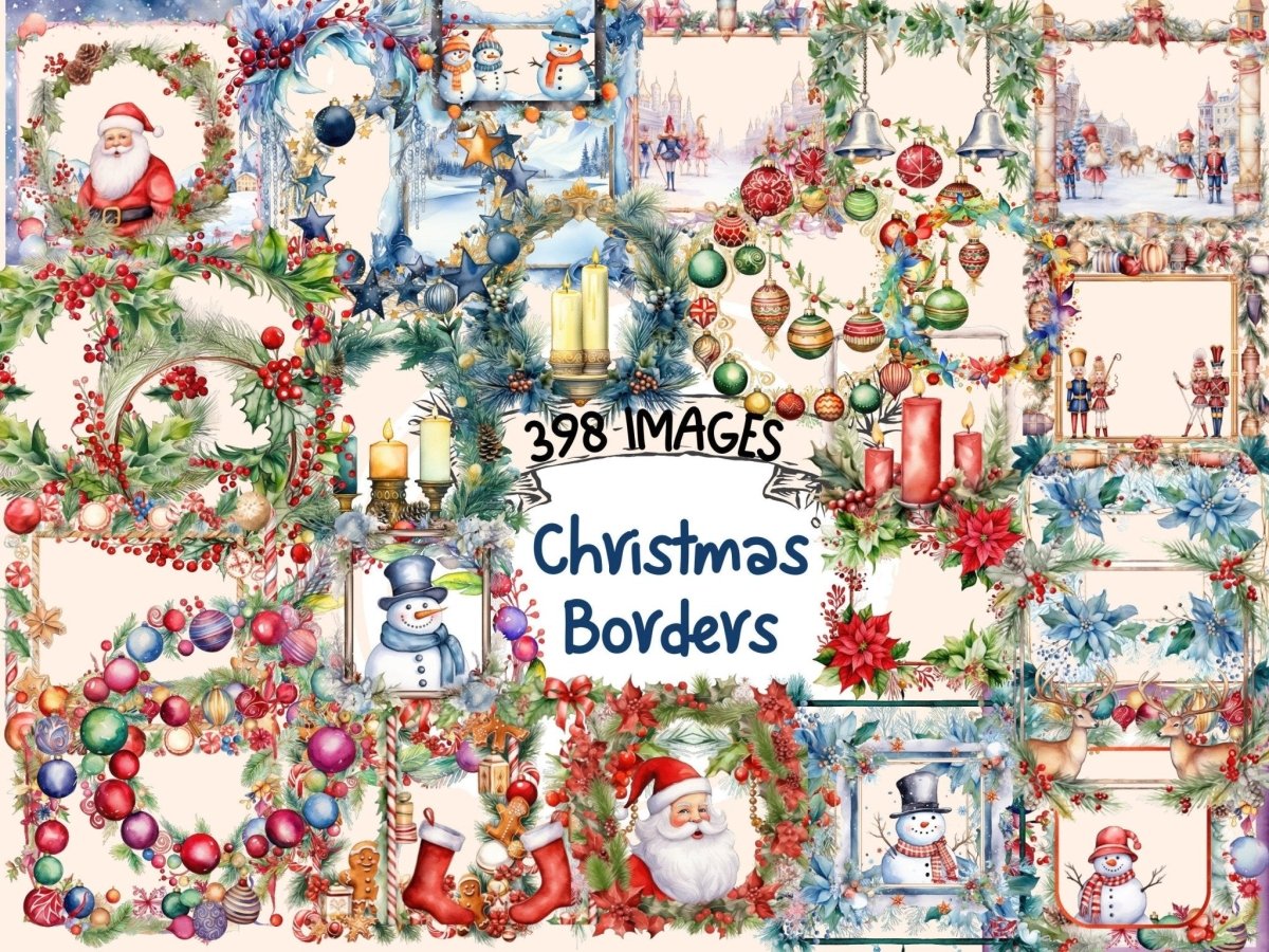 Christmas Borders Watercolor Clipart christmas border png - Wonders Artist