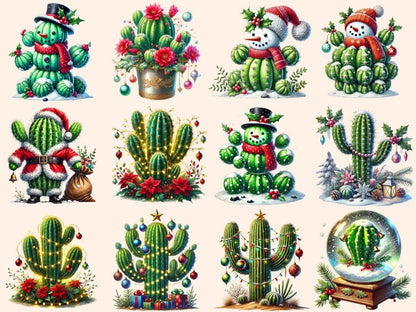 Christmas Cactus (P1) Clipart Cactus Decorations - Wonders Artist