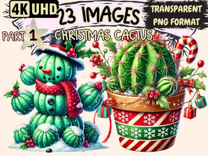 Christmas Cactus (P1) Clipart Cactus Decorations - Wonders Artist
