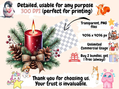 Christmas Candles (P2) Clipart Candle Clipart - Wonders Artist