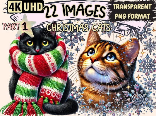 Christmas Cats Clipart Cat Clipart - Wonders Artist