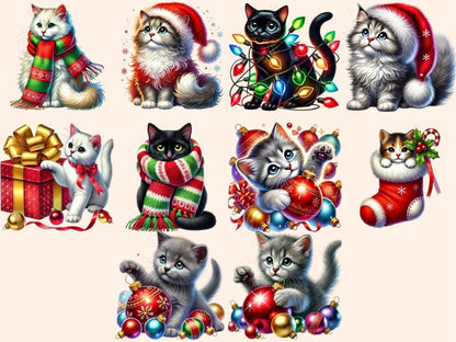 Christmas Cats Clipart Cat Clipart - Wonders Artist