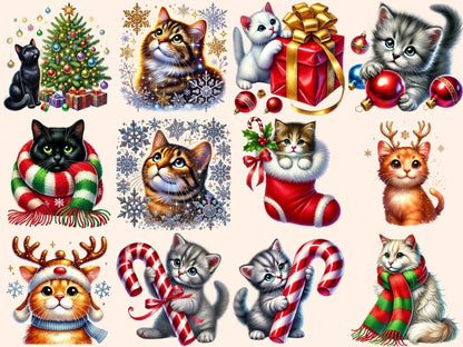 Christmas Cats Clipart Cat Clipart - Wonders Artist