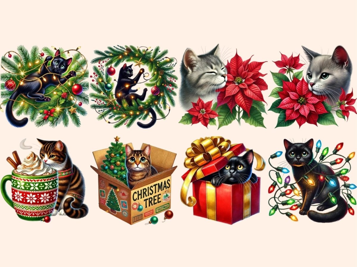 Christmas Cats (P2) Clipart Cat Clipart - Wonders Artist