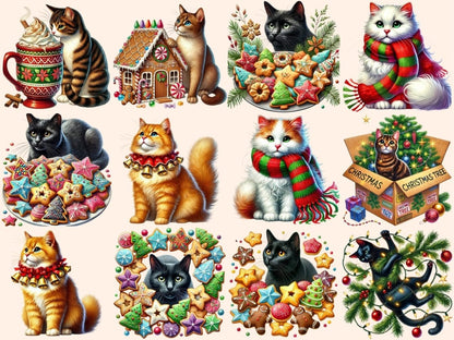 Christmas Cats (P2) Clipart Cat Clipart - Wonders Artist