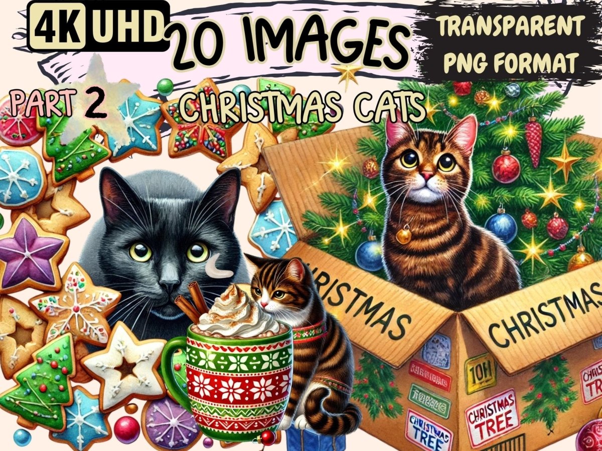 Christmas Cats (P2) Clipart Cat Clipart - Wonders Artist