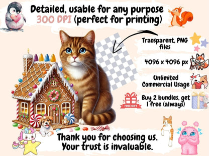 Christmas Cats (P3) Clipart Cat Clipart - Wonders Artist