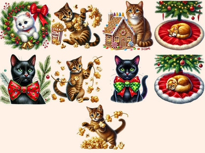 Christmas Cats (P3) Clipart Cat Clipart - Wonders Artist