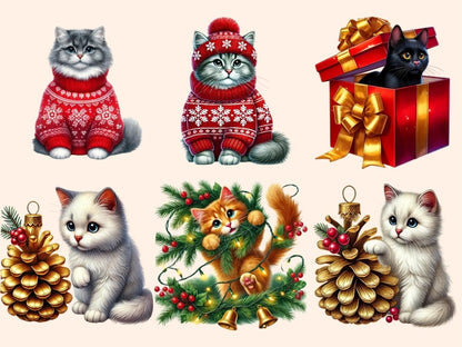 Christmas Cats (P4) Clipart Cat Clipart - Wonders Artist