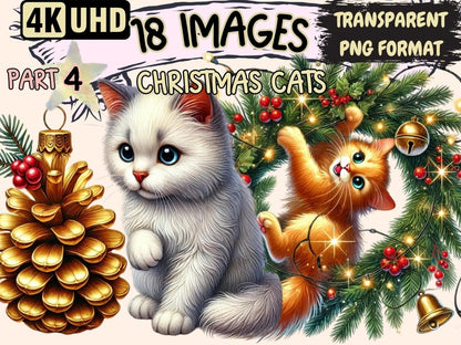 Christmas Cats (P4) Clipart Cat Clipart - Wonders Artist