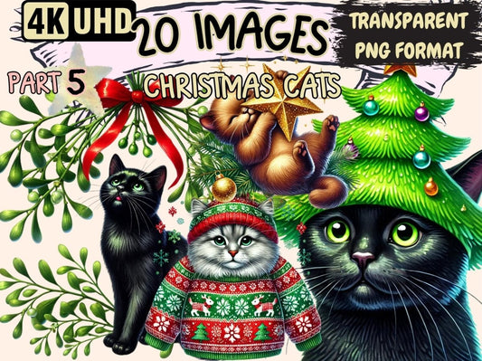 Christmas Cats (P5) Clipart Cat Clipart - Wonders Artist