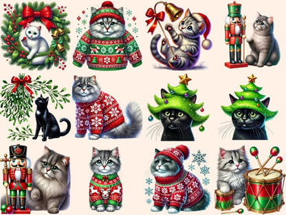 Christmas Cats (P5) Clipart Cat Clipart - Wonders Artist