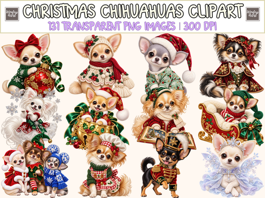 Christmas Chihuahuas Clipart — 00_cover.png