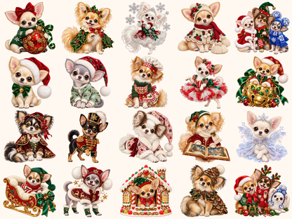 Christmas Chihuahuas Clipart — 01_grid.png