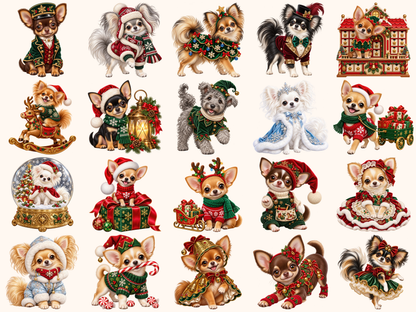 Christmas Chihuahuas Clipart — 02_grid.png