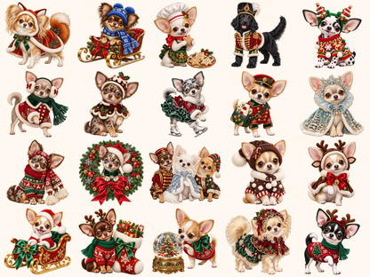 Christmas Chihuahuas Clipart — 03_grid.png