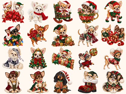 Christmas Chihuahuas Clipart — 04_grid.png