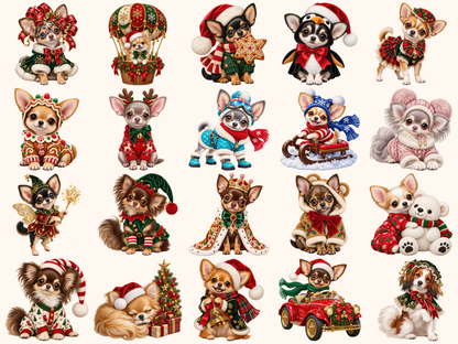 Christmas Chihuahuas Clipart — 06_grid.png
