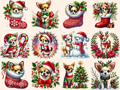 Christmas Chihuahuas (P2) Clipart Chihuahua Clipart - Wonders Artist