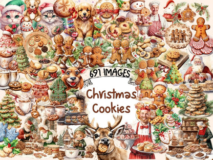 Christmas Cookies Watercolor Clipart christmas clipart - Wonders Artist