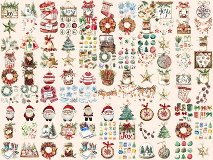 Christmas Crafting Watercolor Clipart Christmas Crafting - Wonders Artist