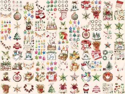 Christmas Crafting Watercolor Clipart Christmas Crafting - Wonders Artist