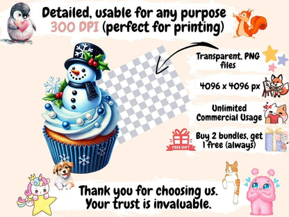 Christmas Cupcakes (P2) Clipart Christmas Baking - Wonders Artist