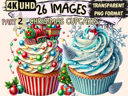 Christmas Cupcakes (P2) Clipart Christmas Baking - Wonders Artist