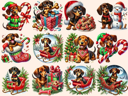 Christmas Dachshunds Clipart Christmas Dachshunds - Wonders Artist