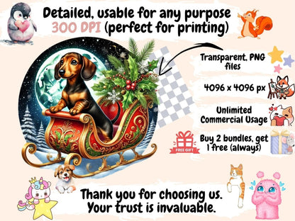 Christmas Dachshunds Clipart Christmas Dachshunds - Wonders Artist