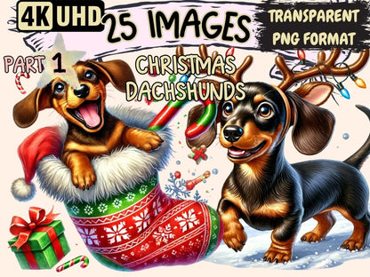 Christmas Dachshunds Clipart Christmas Dachshunds - Wonders Artist