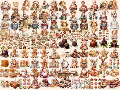 Christmas Desserts Watercolor Clipart christmas bakery png - Wonders Artist