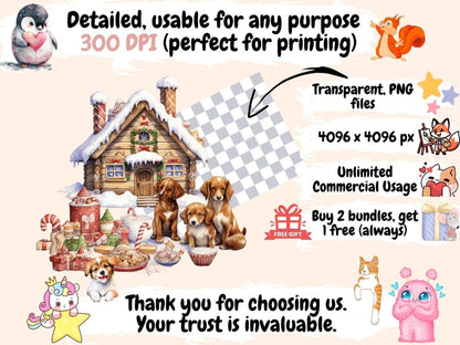 Christmas Dogs Watercolor Clipart christmas clipart - Wonders Artist