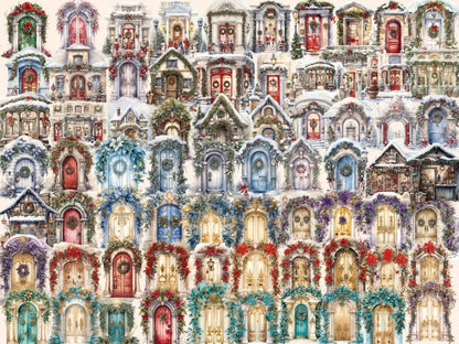 Christmas Doors Watercolor Clipart christmas clipart - Wonders Artist