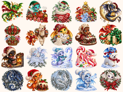 Christmas Dragons Clipart — 02_grid.png