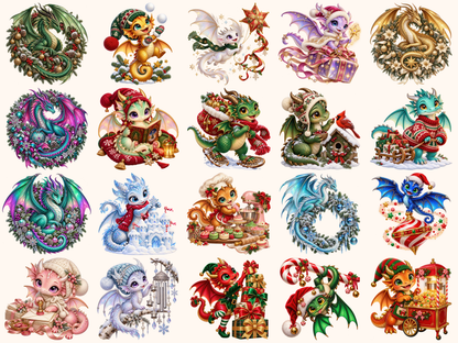 Christmas Dragons Clipart — 03_grid.png