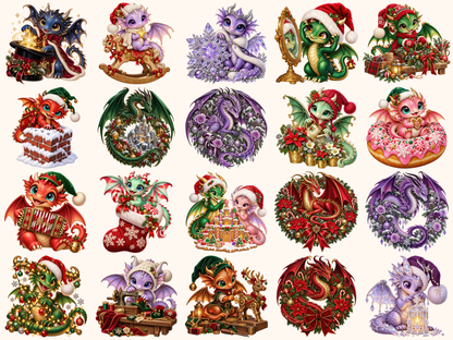 Christmas Dragons Clipart — 04_grid.png