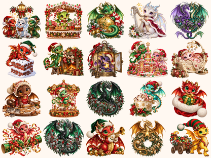 Christmas Dragons Clipart — 05_grid.png