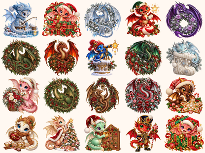 Christmas Dragons Clipart — 06_grid.png