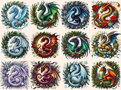 Christmas Dragons (P2) Clipart Christmas Dragons - Wonders Artist