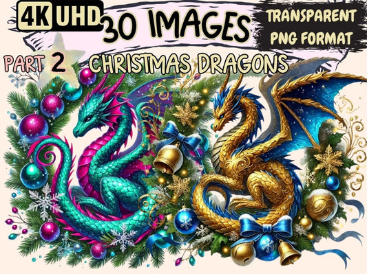 Christmas Dragons (P2) Clipart Christmas Dragons - Wonders Artist