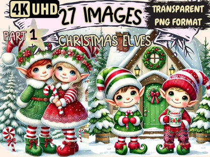 Christmas Elves Clipart Christmas clip art - Wonders Artist