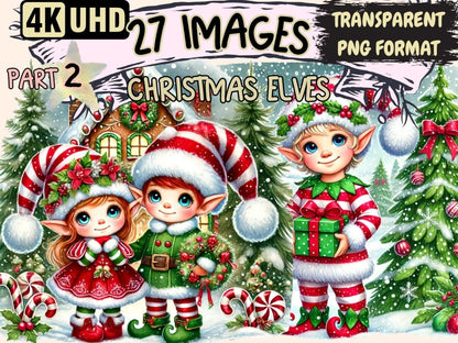Christmas Elves (P2) Clipart Christmas clip art - Wonders Artist