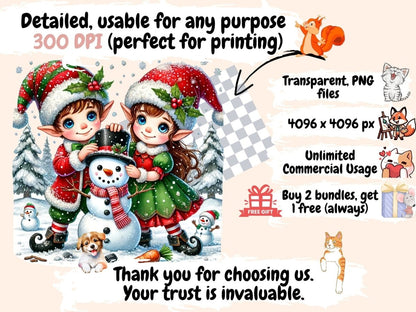 Christmas Elves (P2) Clipart Christmas clip art - Wonders Artist