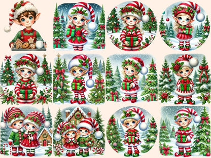 Christmas Elves (P2) Clipart Christmas clip art - Wonders Artist