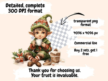 Christmas Elves Watercolor Clipart christmas clipart - Wonders Artist