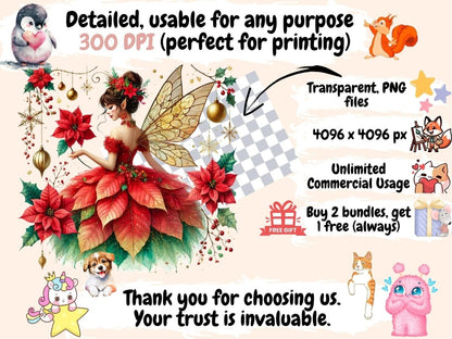 Christmas Fairies (P2) Clipart christmas clipart - Wonders Artist